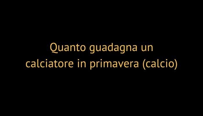 Quanto guadagna un calciatore in primavera