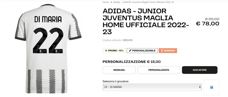 Di Maria maglia Juventus