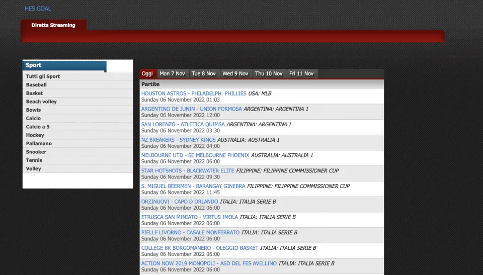 Hesgoal TV calcio streaming gratis
