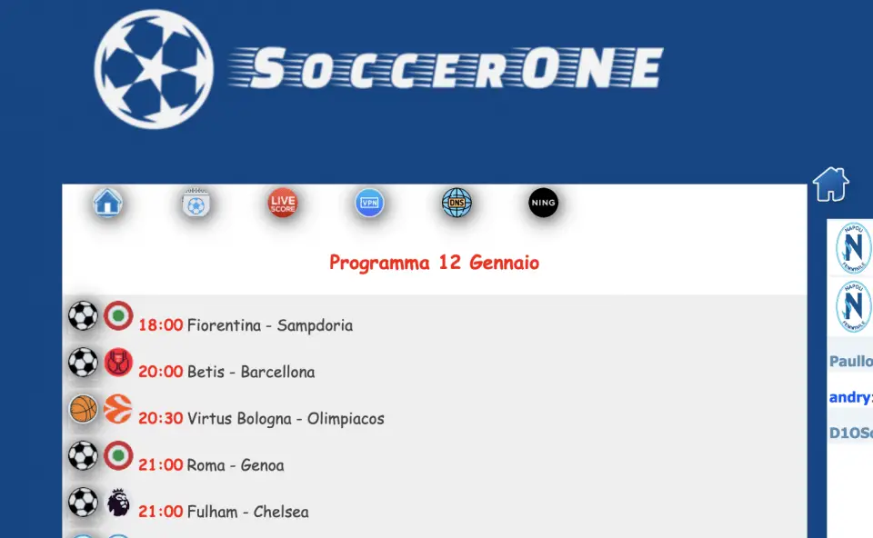 Soccerone name calcio