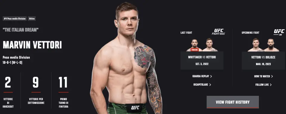 Vettori vs Dolidze ufc streaming