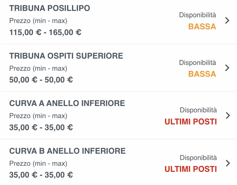 costi biglietti napoli milan