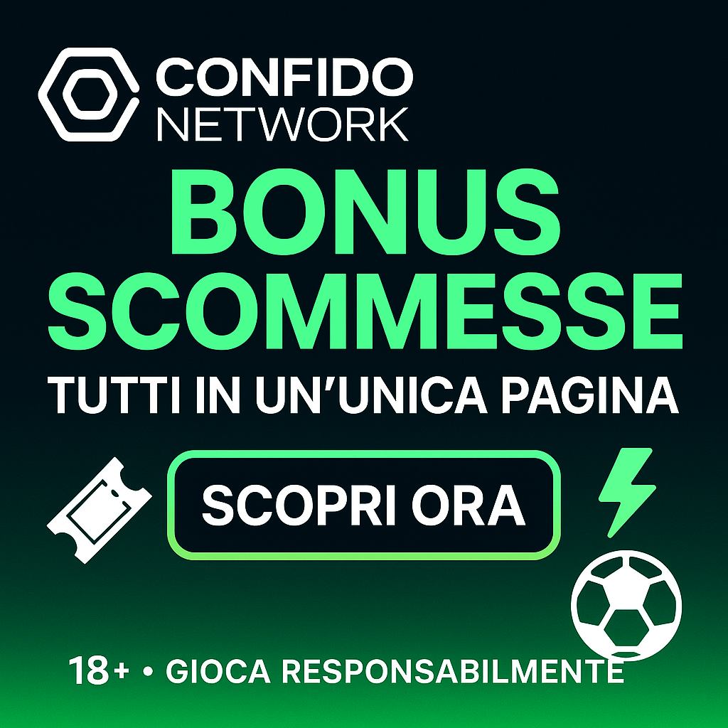 Confido Network - Bonus Scommesse: tutti in un’unica pagina - Scopri ora